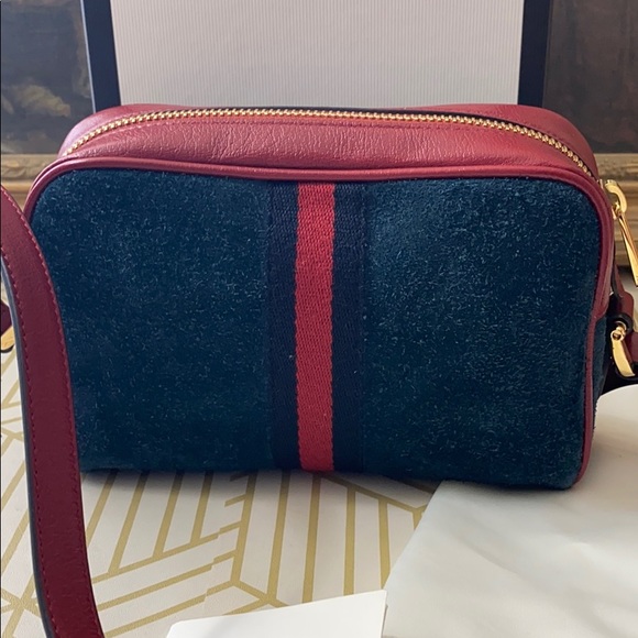 GUCCI Suede Calfskin Web Mini Ophidia w Box Duster - Picture 6 of 16